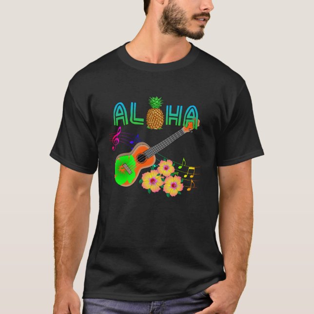 Camiseta Island Music Ukulele Hawaii Aloha (Anverso)