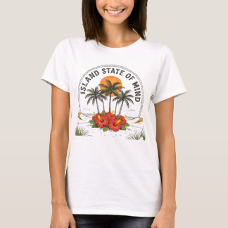 Camiseta Island State of Mind Vintage Tropical Hibiscus