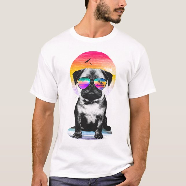 Camiseta Island summer pug (Anverso)