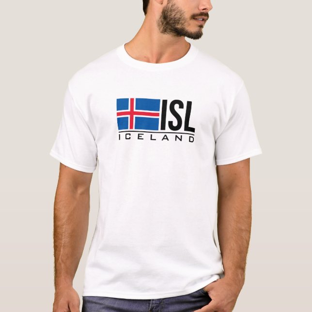 CAMISETA ISLANDIA BANDERA ISLANDIA CÓDIGO DE PAÍS ISLA DEPO (Anverso)