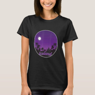 Camiseta Islandia de noche con palmeras