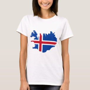 Camiseta Islandia ES mapa de la bandera de Ísland