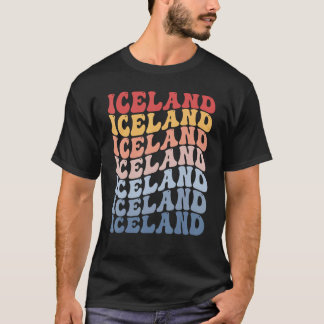 Camiseta Islandia Groovy Retro islandés