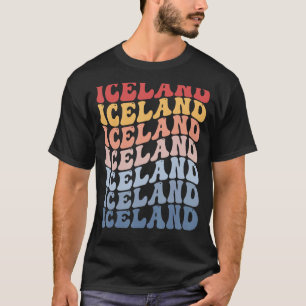 Camiseta Islandia Groovy Retro islandés
