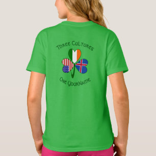 Camiseta Islandia Irlanda EE. UU. Bandera de Trébol Persona