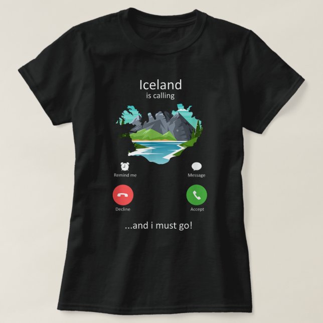 Camiseta Islandia llama y debo irme a Islandia graciosa (Diseño del anverso)