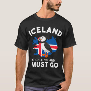 Camiseta Islandia llama y debo irme, volcán de montaña