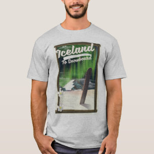 Camiseta Islandia y Snowboard