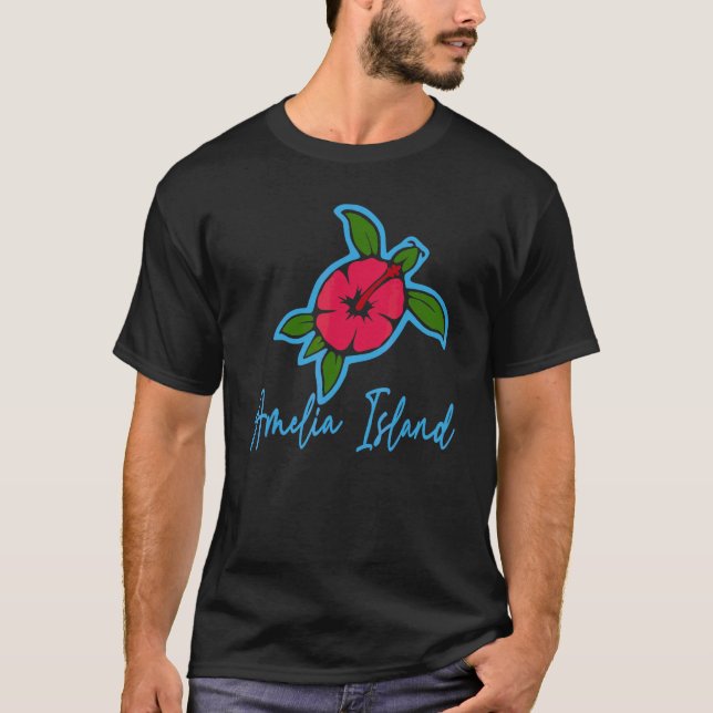 Camiseta Islas Amelia 2022 Flores tropicales de tortuga mar (Anverso)