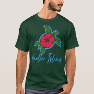 Camiseta Islas Amelia 2022 Flores tropicales de tortuga mar