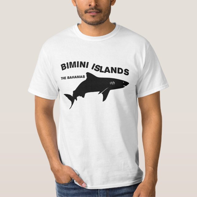 Camiseta Islas Bimini Scuba Buceando con tiburones - Bahama (Anverso)