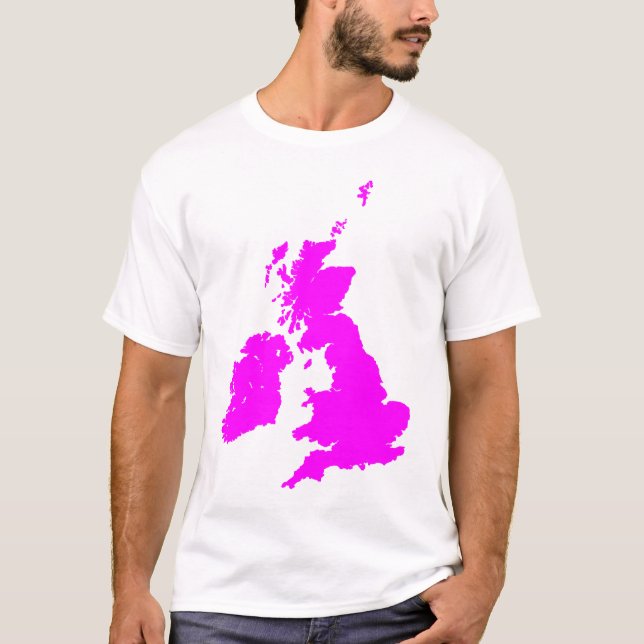 Camiseta Islas británicas en magenta (Anverso)