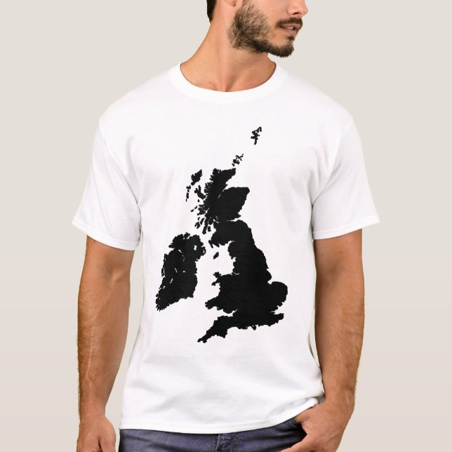 Camiseta Islas británicas en negro (Anverso)