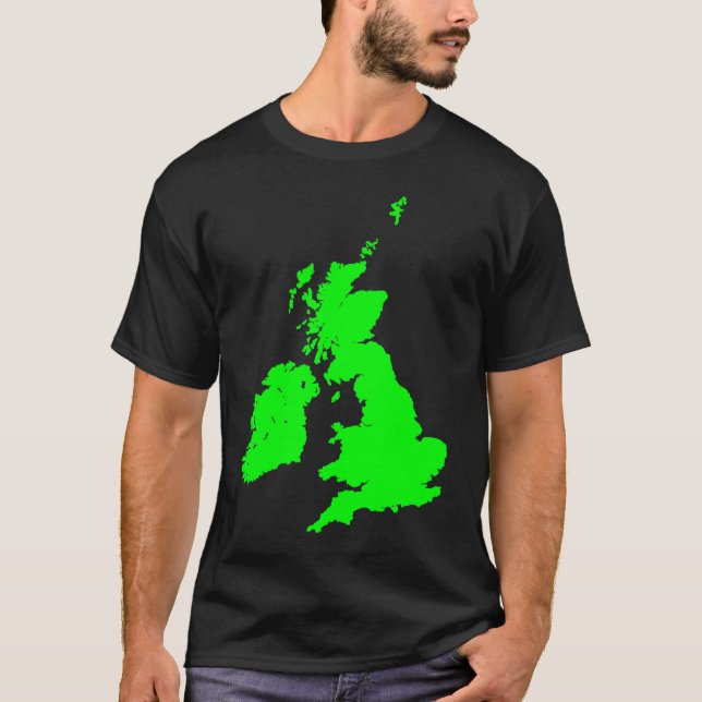 Camiseta Islas británicas en verde (Anverso)