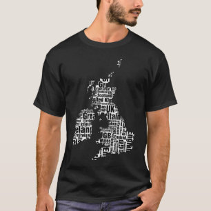 Camiseta Islas británicas tipográficas
