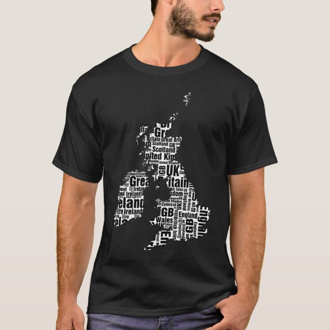 Camiseta Islas británicas tipográficas (Anverso)