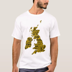 Camiseta Islas Británicas tipográficas - Amber y Black.