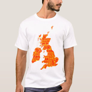 Camiseta Islas británicas tipográficas - Amber y Red