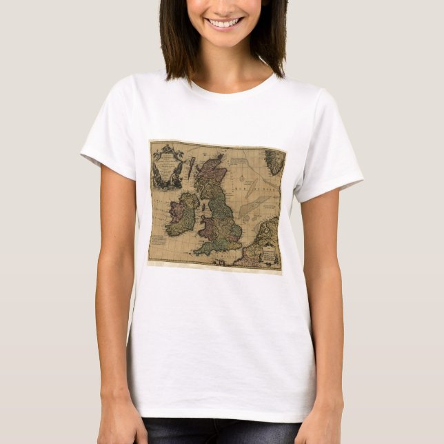 Camiseta Islas Britanniques, de Les mapa 1700's (Anverso)