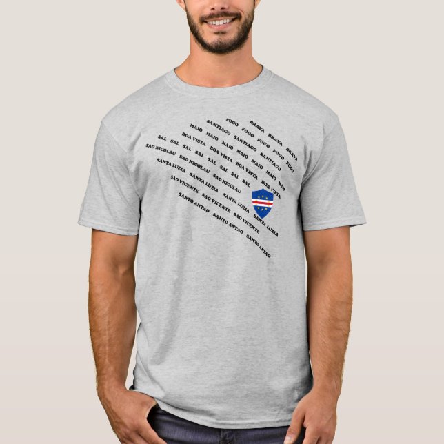 Camiseta Islas Cabo Verde Escudo de bandera T-Shirt (Anverso)