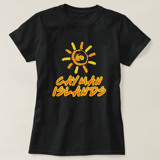 Camiseta Islas Caimán amarillo intenso y naranja (Diseño del anverso)