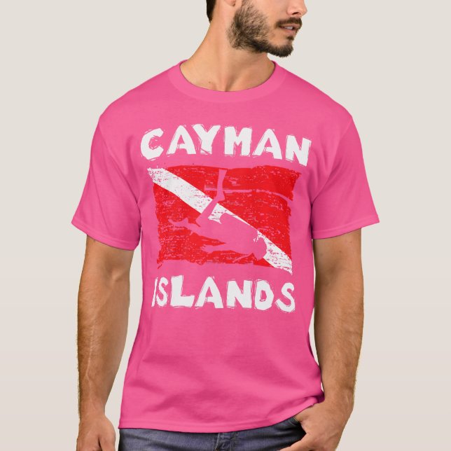 Camiseta Islas Caimán: Bandera de buceo Scuba (Anverso)