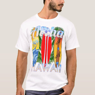 Camiseta Islas de Hawaii de la hawaiana que practican surf