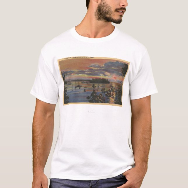 Camiseta Islas del río Columbia más bajo en Sunsetand (Anverso)