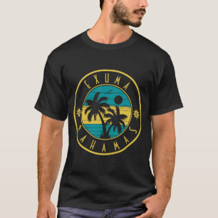 Camiseta Islas Exuma Bahamas Retro Palmeras Souvenirs