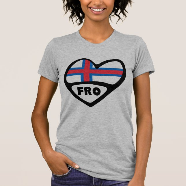 Camiseta Islas Feroe Código de país Bandera Insignia de alf (Anverso)