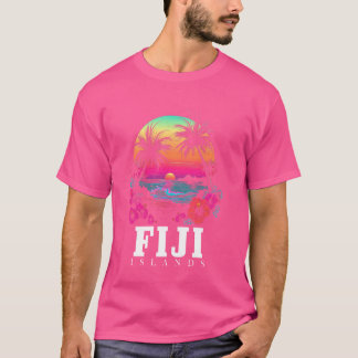 Camiseta Islas Fiyi Hibiscus Flowers Beach Surfer Souveni