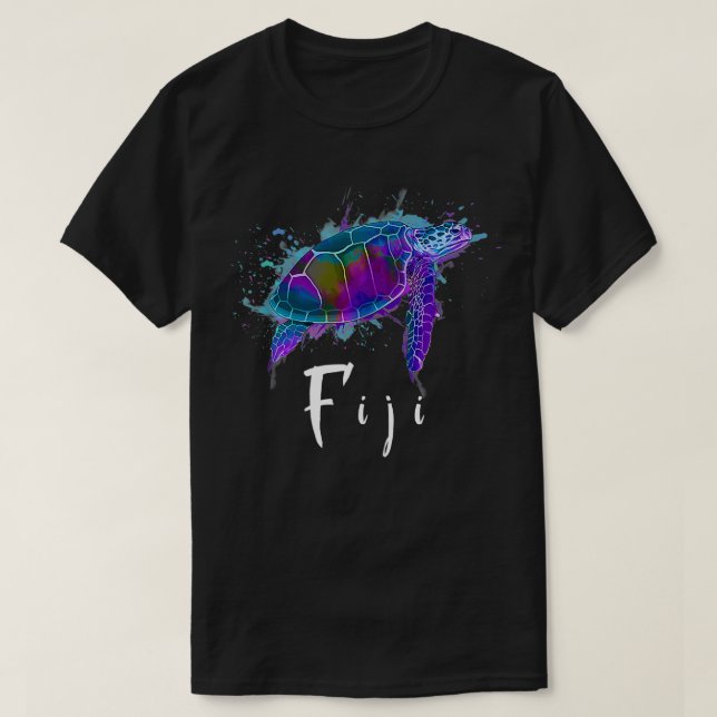 Camiseta Islas Fiyi: Tortuga acuática Fiyi Souvenir (Diseño del anverso)