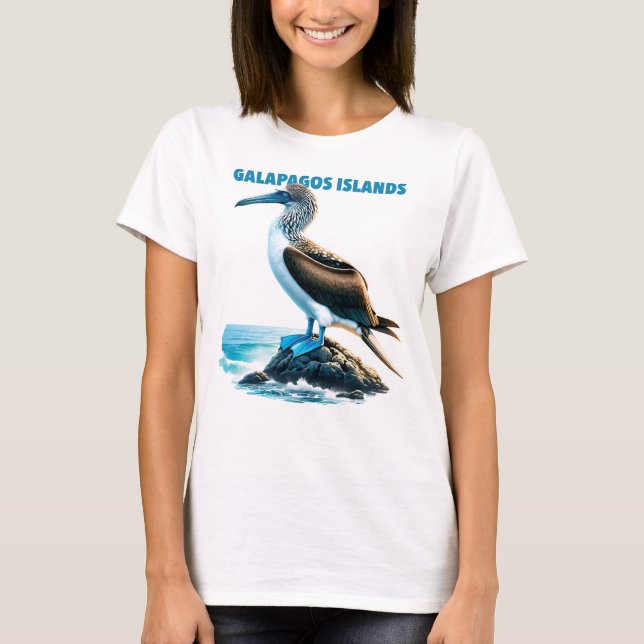 Camiseta Islas Galápagos con peces azules (Anverso)