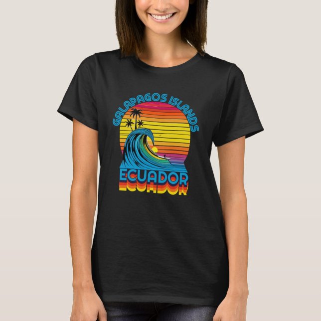 Camiseta Islas Galápagos: Retro Throwback Surf & Beach Sou (Anverso)