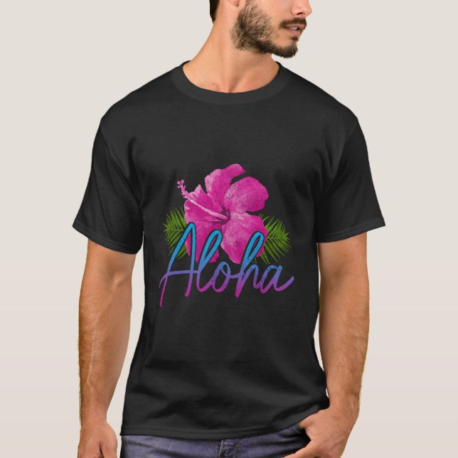 Camiseta Islas Hawai Aloha Hawaii Surf Hibiscus Flower (Anverso)