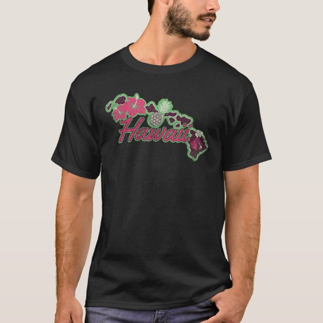 Camiseta Islas Hawai Hibiscus Flores Aloha Hawaii Luau (Anverso)