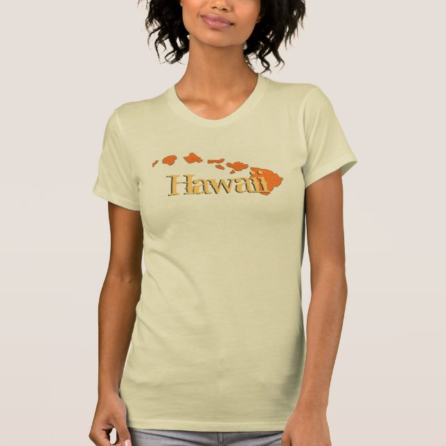 Camiseta Islas Hawái naranja beige señoras tee (Anverso)