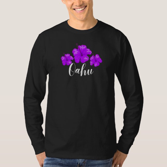 Camiseta Islas Hawái Oahu Hibiscus Flor Hawaii Surf (Anverso)