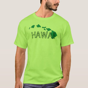 Camiseta Islas Hawái, tee de hombres con temas verdes