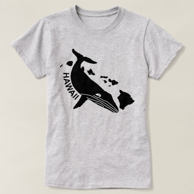 Camiseta Islas Hawaii Humpback (Negro) (Diseño del anverso)