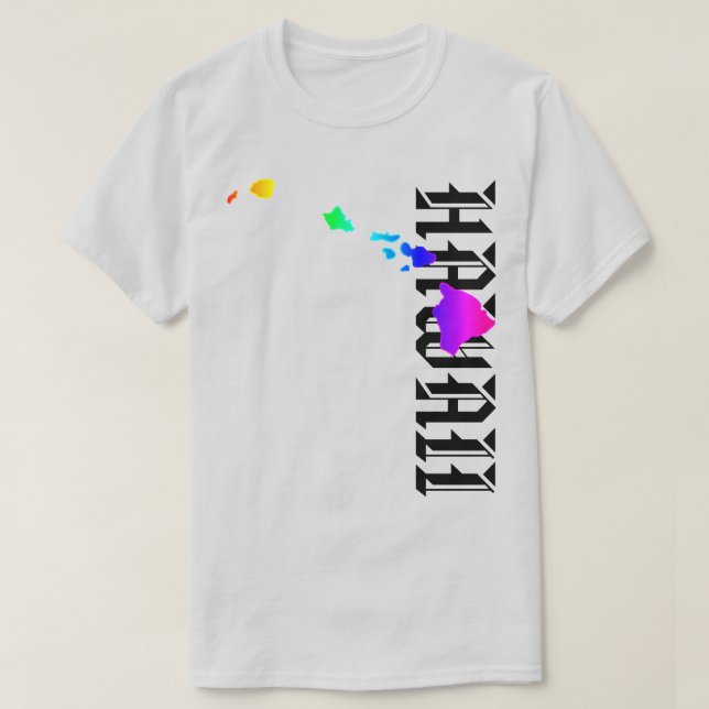 CAMISETA ISLAS HAWAII NEON RAINBOW (Diseño del anverso)