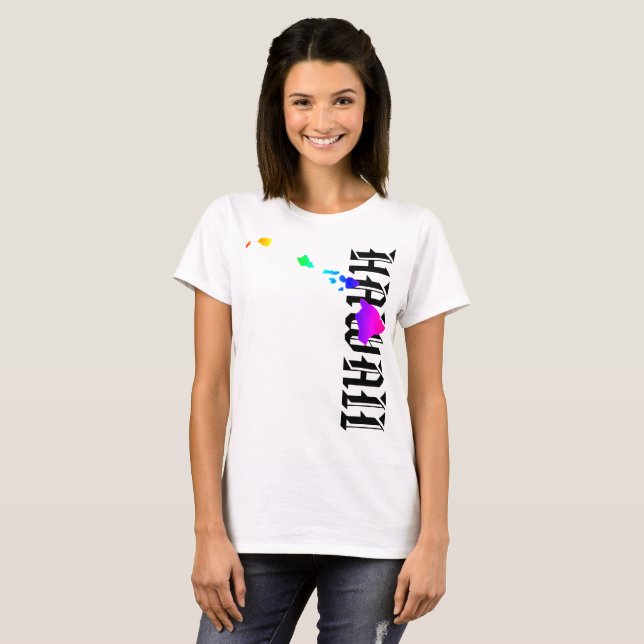 CAMISETA ISLAS HAWAII NEON RAINBOW (Anverso completo)