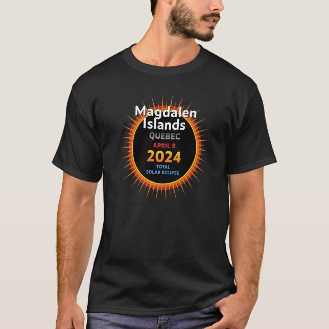 Camiseta Islas Magdalen Quebec QC Eclipse Solar Total 202 (Anverso)