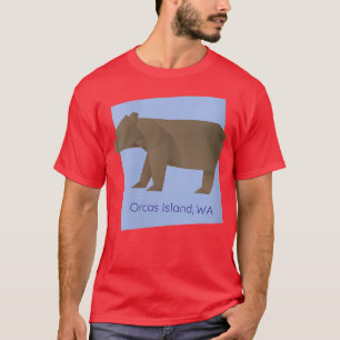 Camiseta Islas Orcas Mujeres Orcas Oso de Origami Marrón Re