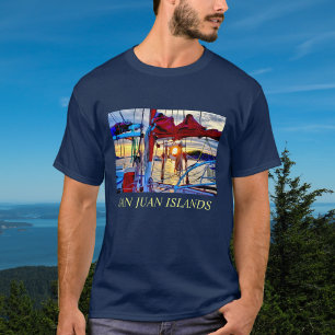 Camiseta Islas San Juan Sunset y veleros Tee Shirt
