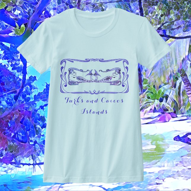 Camiseta Islas Turcas y Caicos Bonito de Sirenas Art Deco (Subido por el creador)