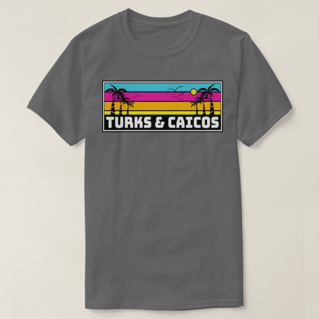 Camiseta Islas Turcas y Caicos Sunset Palm Tree Outdoor (Diseño del anverso)