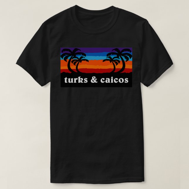 Camiseta Islas Turcas y Caicos Sunset Palm Tree Outdoor (Diseño del anverso)