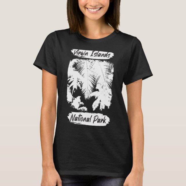 Camiseta Islas Vírgenes Árbol de palma St John Parque Nacio (Anverso)