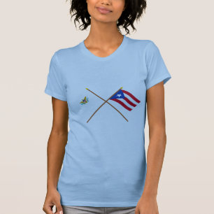 Camiseta Islas Vírgenes de los E.E.U.U. y banderas cruzada
